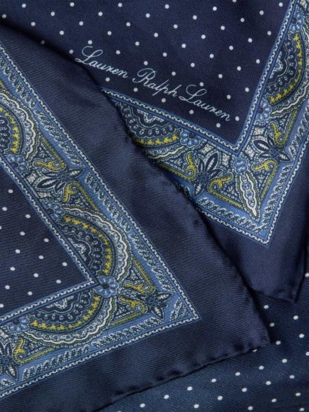 Jedwabna szal z wzorem paisley Lauren Ralph Lauren niebieska