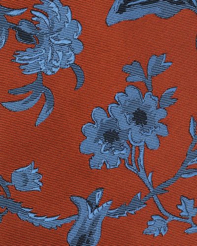 Corbata de seda de flores con estampado Kiton naranja