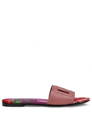 Кожени ниски обувки Dolce & Gabbana розово