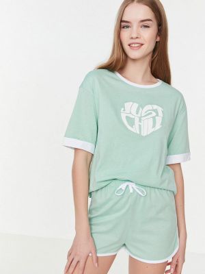 Пижама Trendyol, зеленая