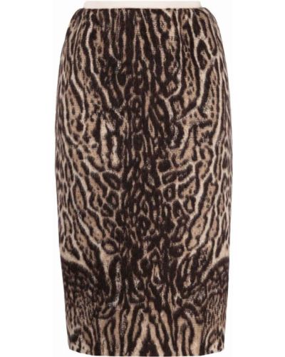 Falda de tubo ajustada leopardo Nº21 marrón