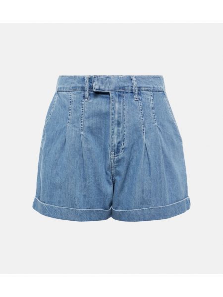 Shorts di jeans plissettati Frame blu