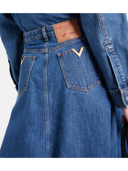 Spódnica jeansowa z przetarciami Valentino niebieska