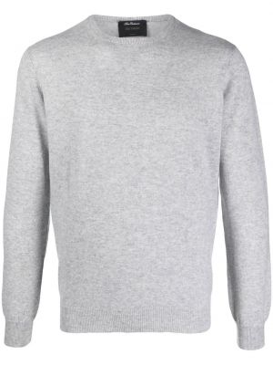 Кашмирен пуловер с кръгло деколте Dell'oglio сиво