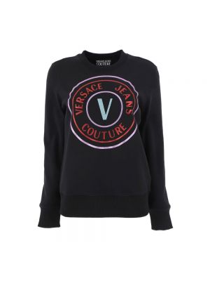 Bluza z kapturem bawełniana Versace Jeans Couture czarna
