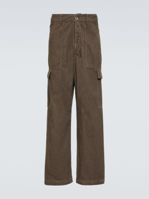 Хлопковые брюки карго Drkshdw By Rick Owens коричневые