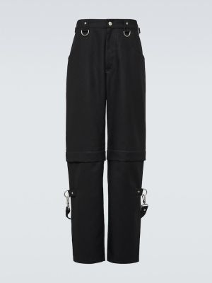 Μάλλινο παντελόνι cargo Givenchy μαύρο
