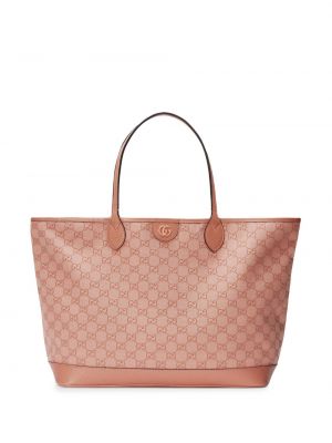 Bőr bevásárlótáska Gucci rózsaszín
