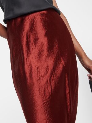 Falda midi de raso Max Mara rojo