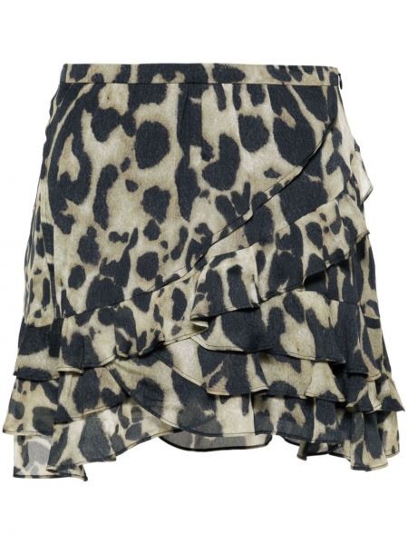 Leopardí mini sukně s potiskem Iro černé