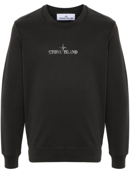 Pamuklu sweatshirt Stone Island siyah