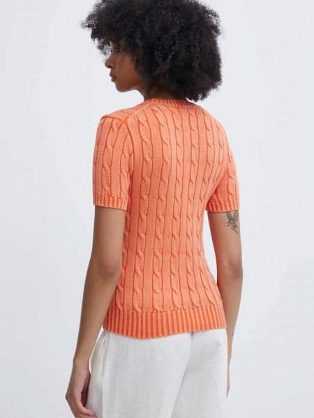 Хлопковый свитер Polo Ralph Lauren оранжевый