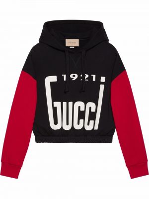 Raštuotas džemperis su gobtuvu Gucci