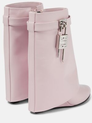 Кожени обувки до глезена Givenchy розово