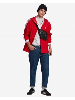 Pruhovaná bunda Adidas Originals červená