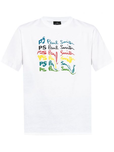Тениска с принт Ps Paul Smith бяло