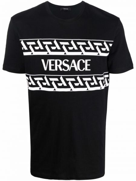 Camiseta con estampado Versace Collection negro