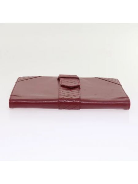 Bolso clutch de cuero Yves Saint Laurent Vintage rojo