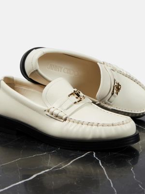 Pantofi loafer din piele Jimmy Choo alb