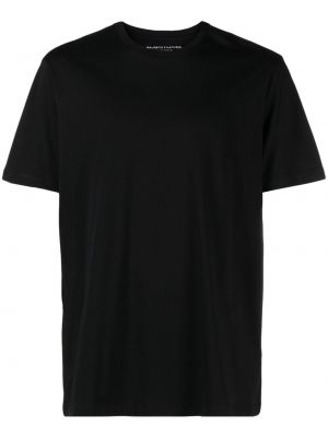 T-shirt di cotone con scollo tondo Majestic Filatures nero