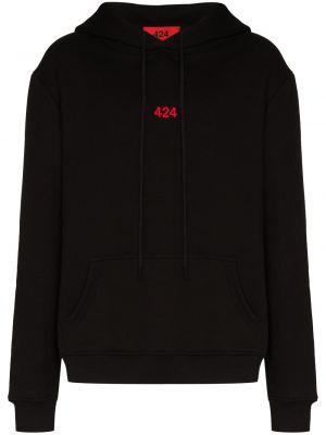 Siuvinėtas džemperis su gobtuvu 424 juoda