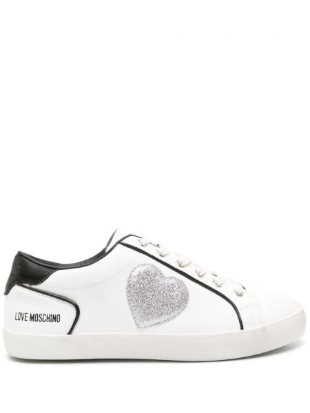 Δερμάτινα sneakers με μοτίβο καρδιά Love Moschino