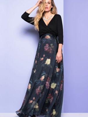 Длинное платье в цветочек Seraphine черное