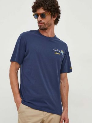 Хлопковая футболка с принтом Mc2 Saint Barth синяя