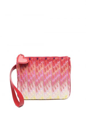 Плетени чанта тип „портмоне“ с градиентным принтом Missoni розово
