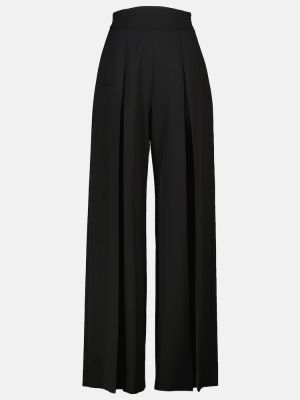 Spodnie z wysoką talią bawełniane Alaã¯a czarne