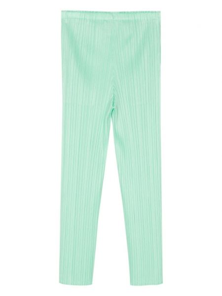 Plisované kalhoty Pleats Please Issey Miyake zelené