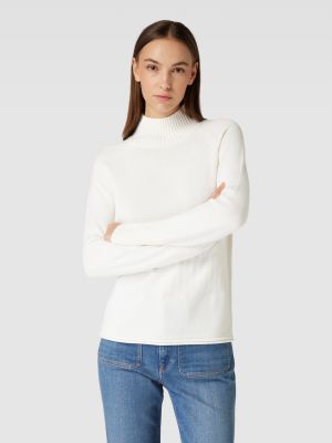 Dzianinowy sweter ze stójką Comma Casual Identity biały