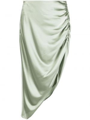 Asimetriškas šilkinis sijonas Michelle Mason žalia