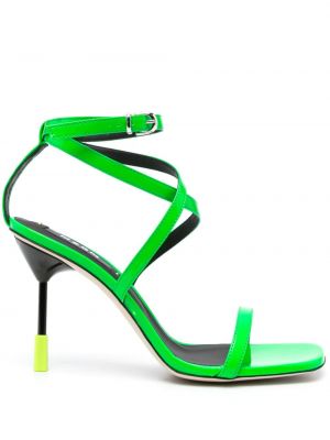 Kožené sandály Msgm zelené