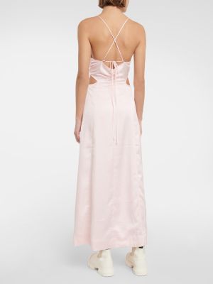 Μάξι φόρεμα Ganni ροζ