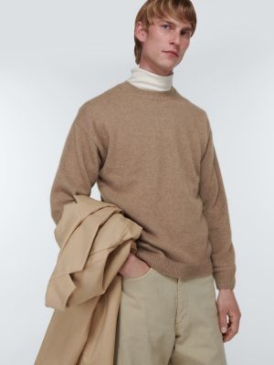 Sweter z kaszmiru Auralee brązowy