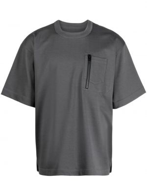 T-shirt con tasche Sacai grigio