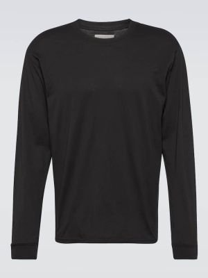 Džersinė medvilninė marškiniai Les Tien juoda
