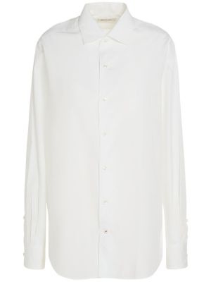 Ленена риза с дълъг ръкав Loro Piana бяло