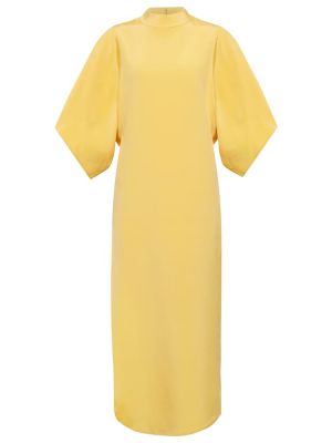 Jedwabna satynowa sukienka midi Rodarte żółta
