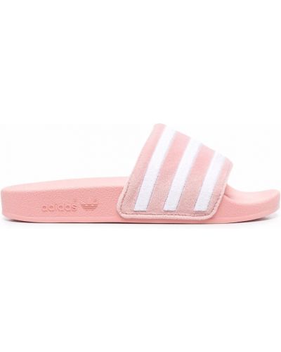 Tofflor med mönster i ränder Adidas rosa