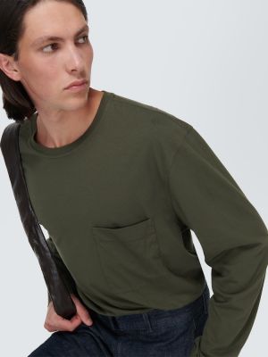 Bombažna srajca Lemaire zelena