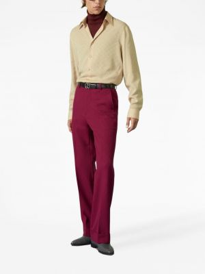 Spodnie wełniane Gucci czerwone