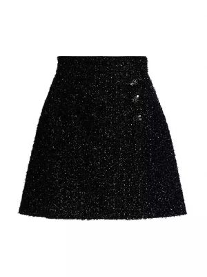 Черная твидовая юбка мини Adam Lippes