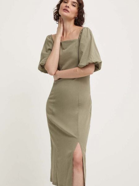 Pamučni španjolska haljina Answear Lab zelena
