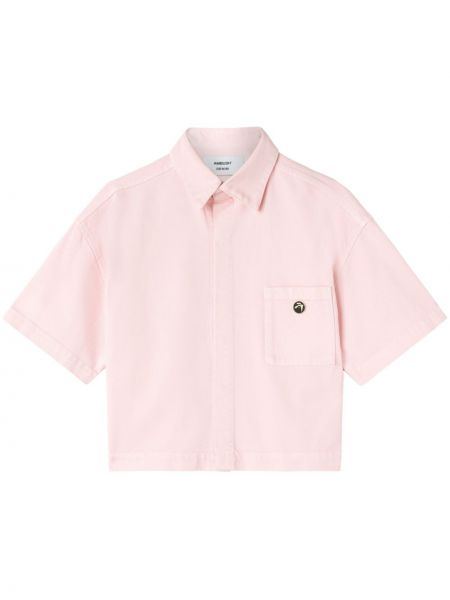 Bombažna srajca z žepi Ambush roza