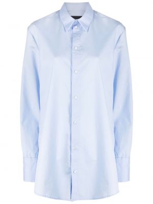 Oversized bavlnená košeľa La Collection modrá