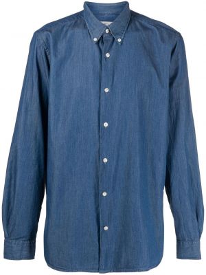Пухена дънкова риза Woolrich синьо