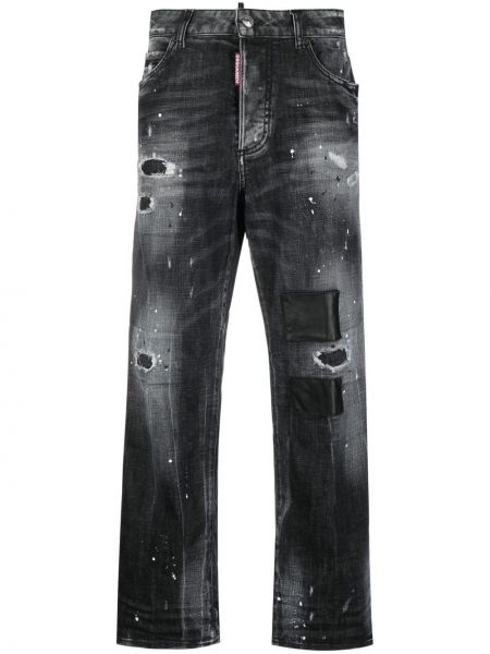 Distressed high waist boyfriend jeans ausgestellt Dsquared2 grau