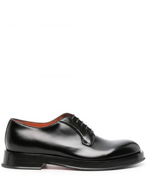 Pantofi derby cu șireturi din dantelă Santoni negru